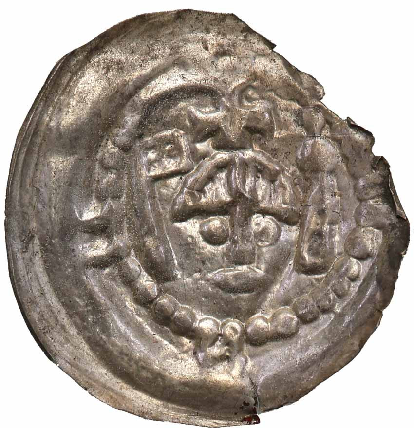Śląsk. Henryk II Pobożny (1238-1241) lub Bolesław I Łysy (12141-1278). brakteat mennica Wrocław (R6)